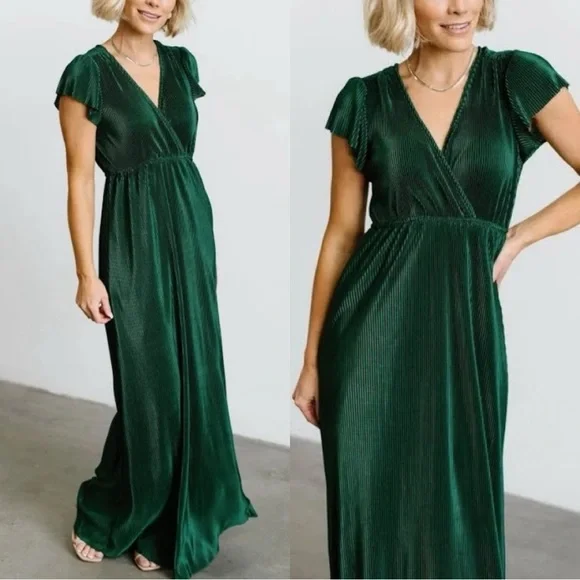 baltic born green dress Baltic Born Womens Sasha Ruched Maxi Dress | Green